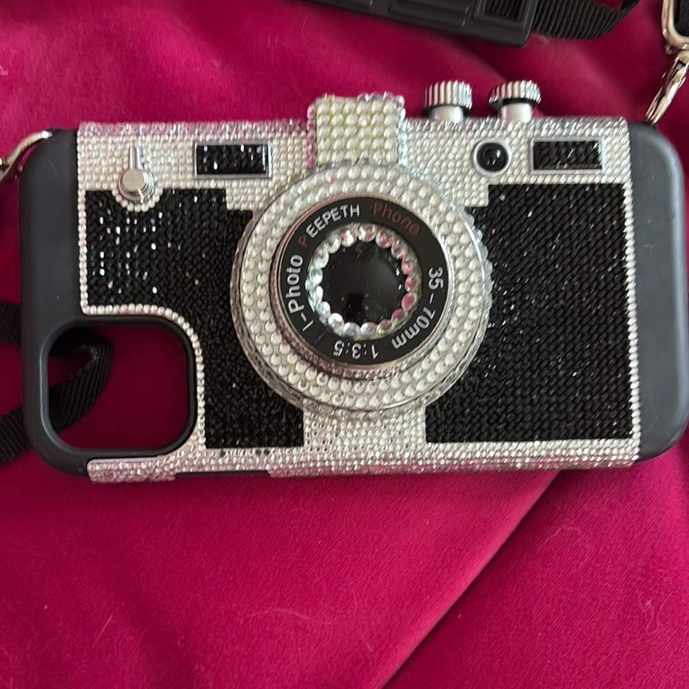 Camera Design Cell Phone Cover - Black and Silver for iPhone 8 Plus